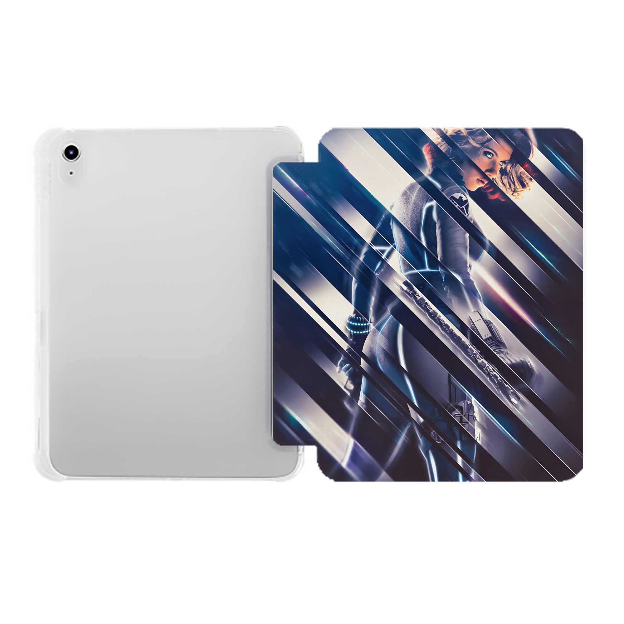 （画像用） アベンジャーズ The Avengers IPad ケース ペン収納付き 三つ折りスタンド PUレザー×シリコン 対応機種9.5/10.5/10.9インチ